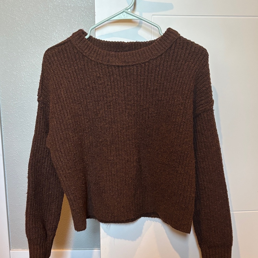 American Eagle Outfitters Chocolate Crew Neck Sweater